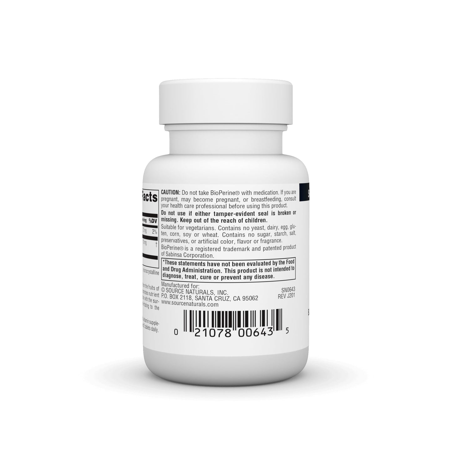 Source Naturals BioPerine Black Pepper Extract - Nutrient Absorption* (60 Tablets)