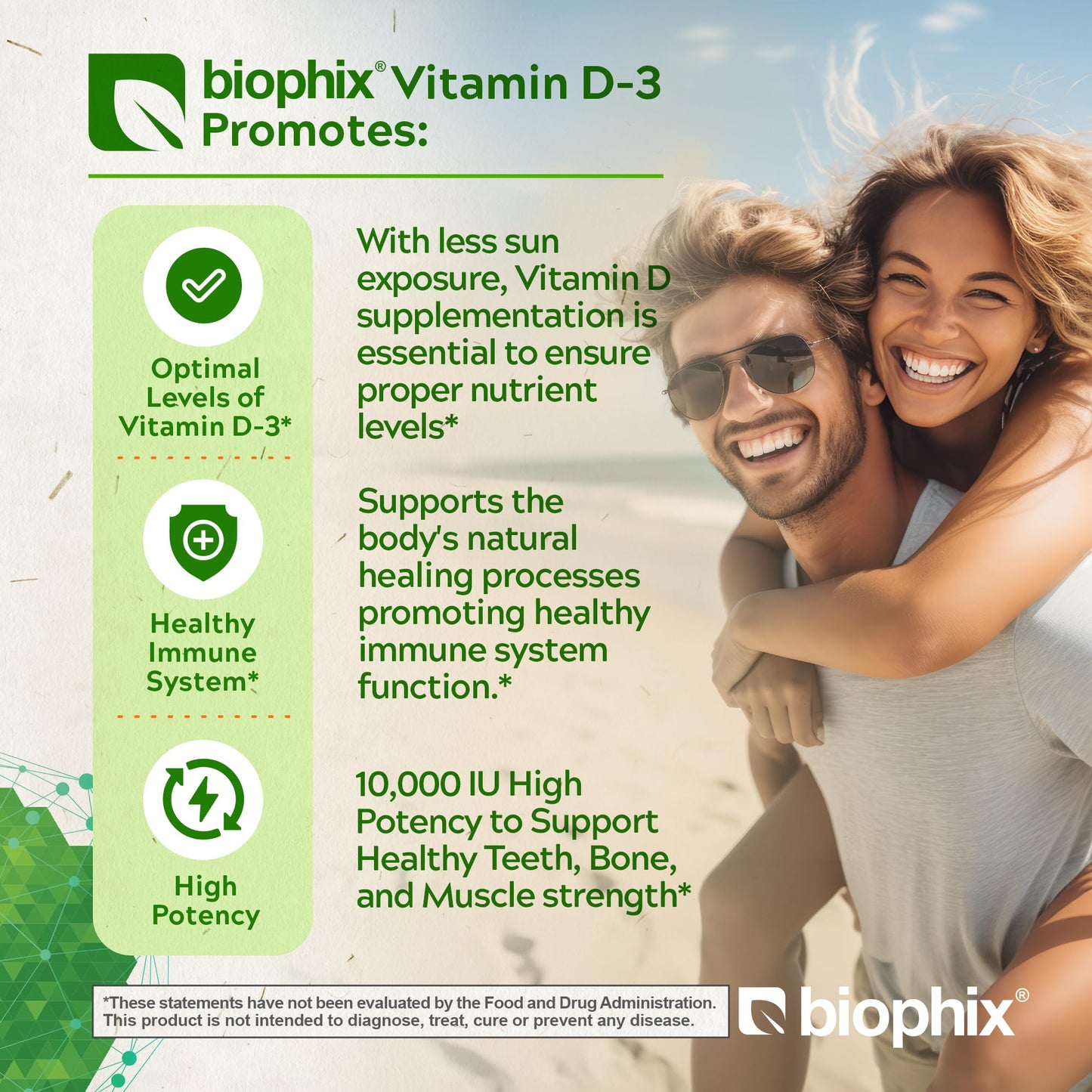 Biophix Organic Vitamin D-3 Complex 10000 IU – 180 Vcaps with Turmeric | High-Potency for Strong Bones & Immune Health