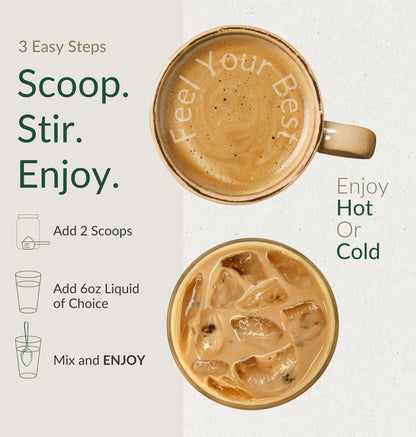 BIOptimizers Mushroom Coffee Alternative – Salted Caramel with Lion’s Mane, Chaga & Reishi + Collagen & MCT – 30 Servings
