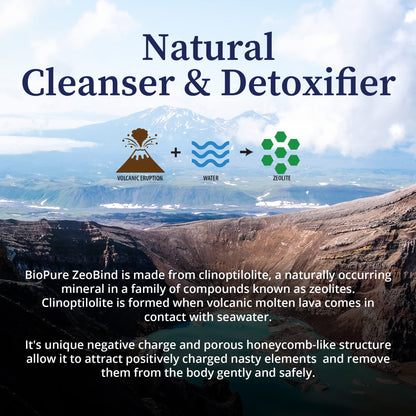 BioPure ZeoBind – 100% Natural Clinoptilolite & Mordenite Detox Mineral Powder (200g)