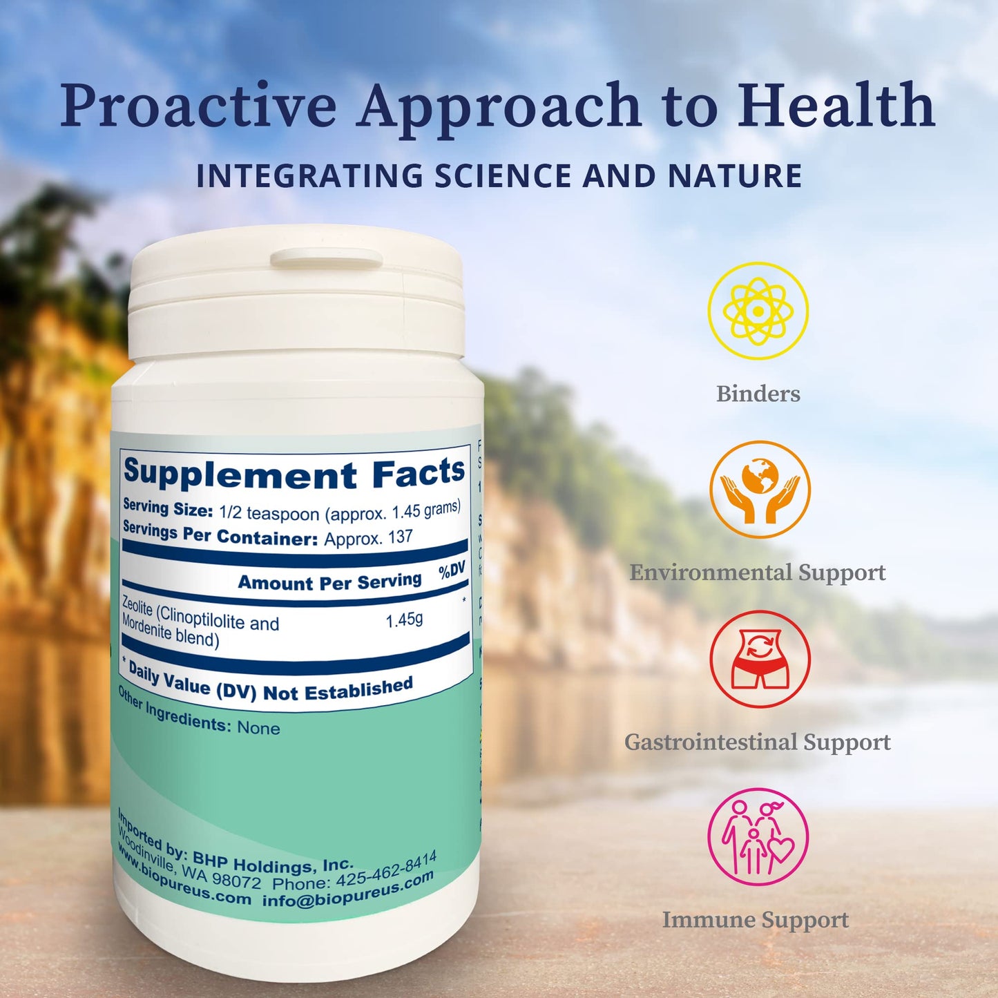 BioPure ZeoBind – 100% Natural Clinoptilolite & Mordenite Detox Mineral Powder (200g)