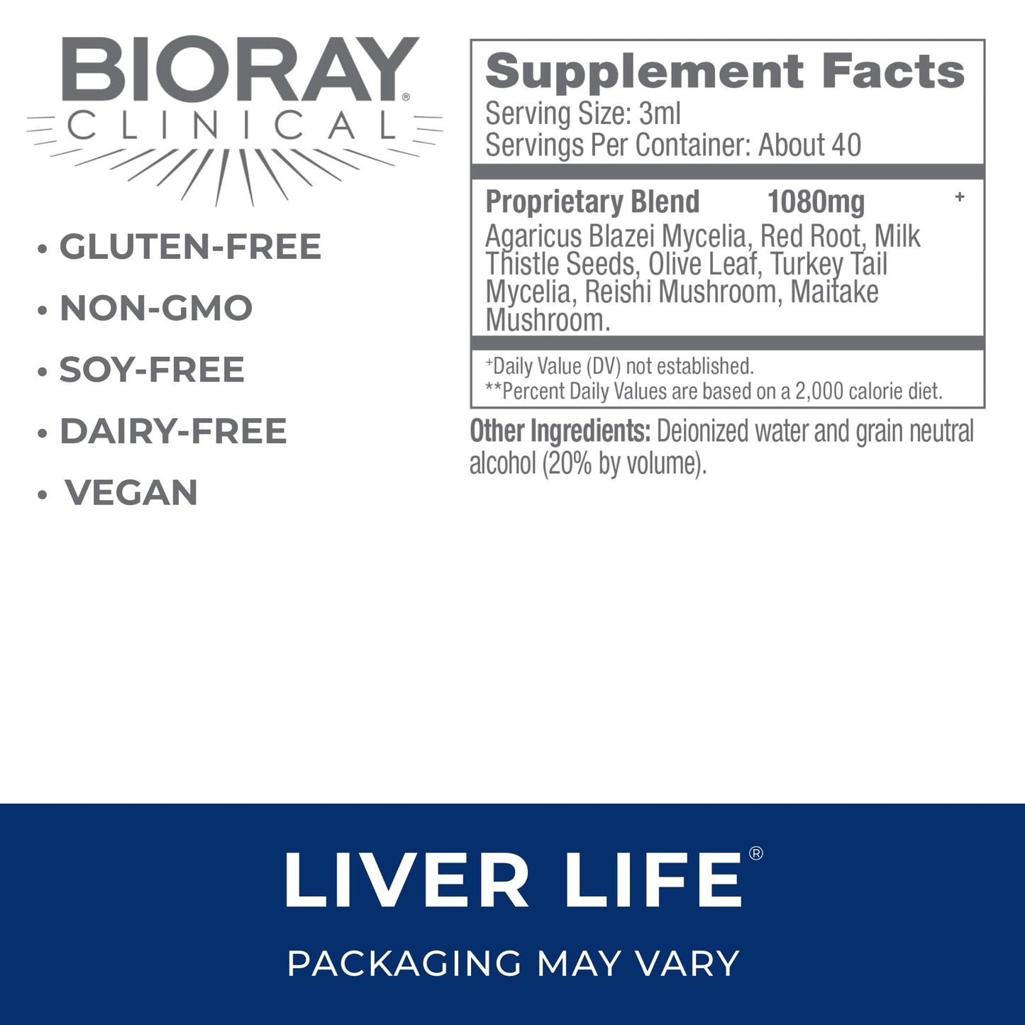 BIORAY Clinical Liver Life – Liver Support Tincture 4 oz | Non-GMO, Vegetarian, Gluten Free