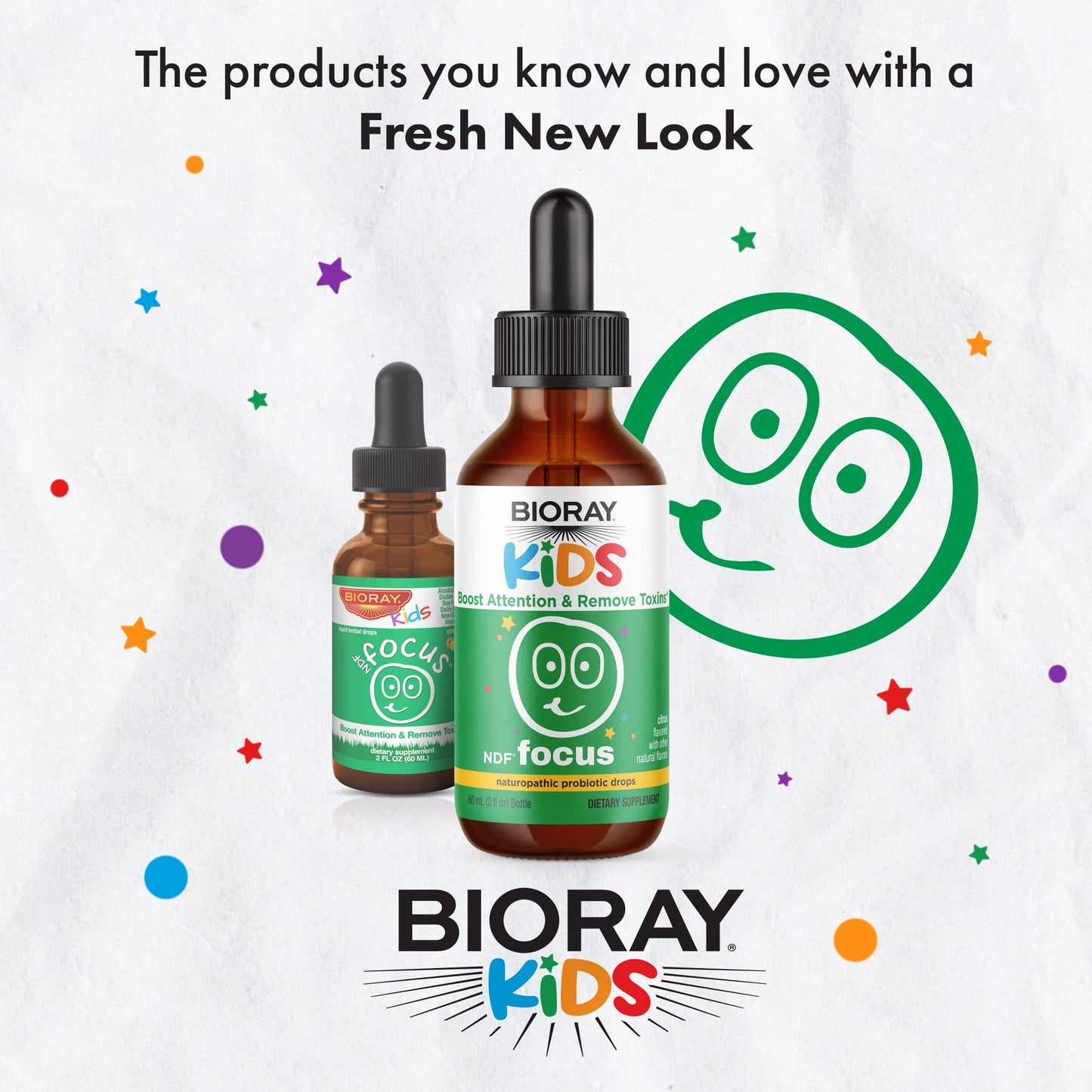 BIORAY Kids NDF Focus Citrus – Cognitive Support & Steady Energy (2 fl oz) | Non-GMO, Vegetarian, Gluten Free