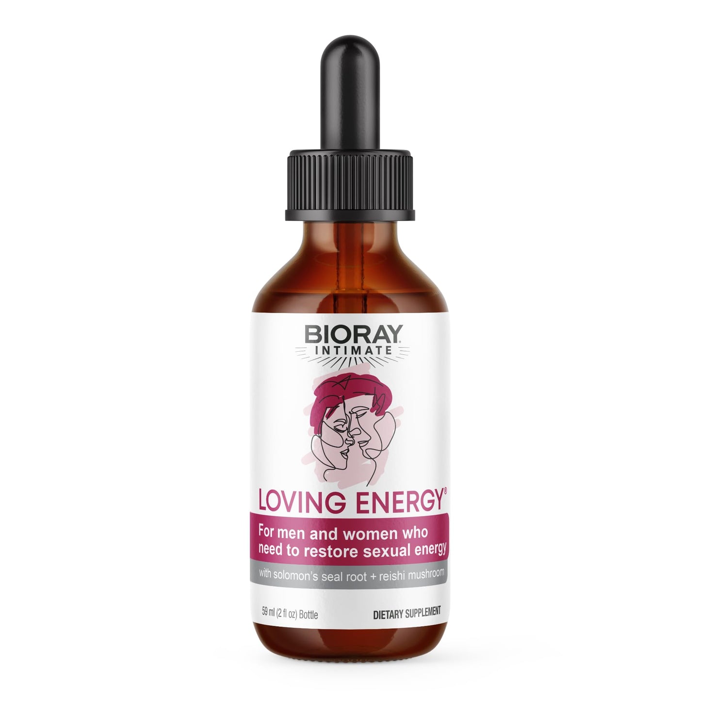 BIORAY Intimate Loving Energy - 2 fl oz | Medicinal Mushrooms | Non-GMO, Vegan, Gluten Free