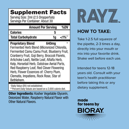 BIORAY RAYZ All Systems Glow Raspberry - 2 fl oz for Teens 12-18