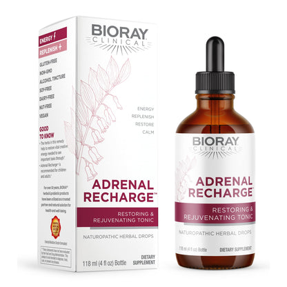 BIORAY Adrenal Recharge - 4 fl oz Tincture | Restoring & Rejuvenating, Non-GMO, Vegan, Gluten Free