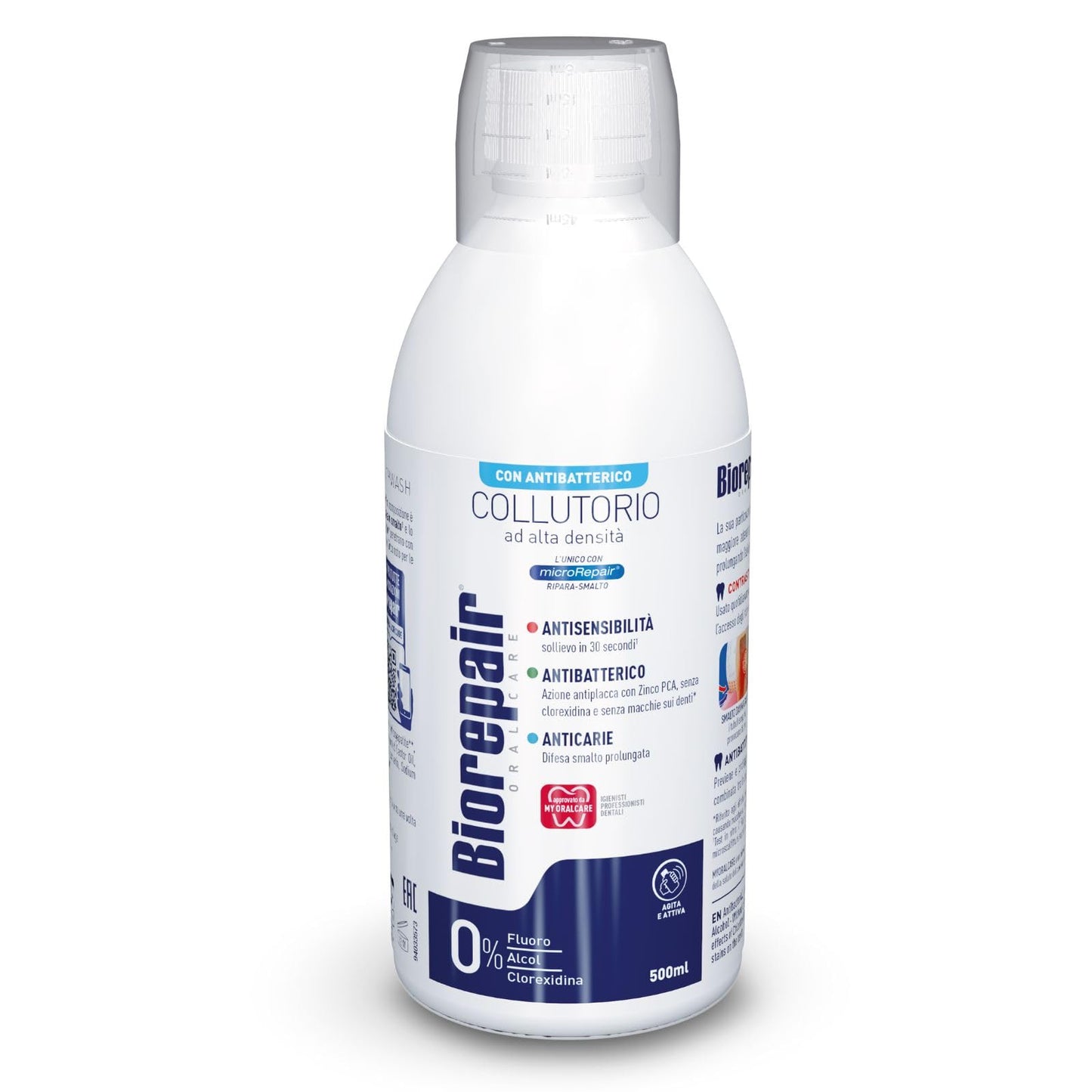 Biorepair Collutorio Mouthwash - Antibacterial, 500ml (Italian Import)