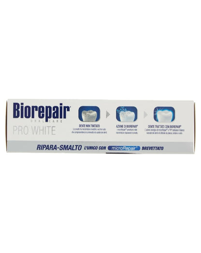 Biorepair Pro White Whitening Toothpaste with microRepair – 2x75ml (Italian Import)