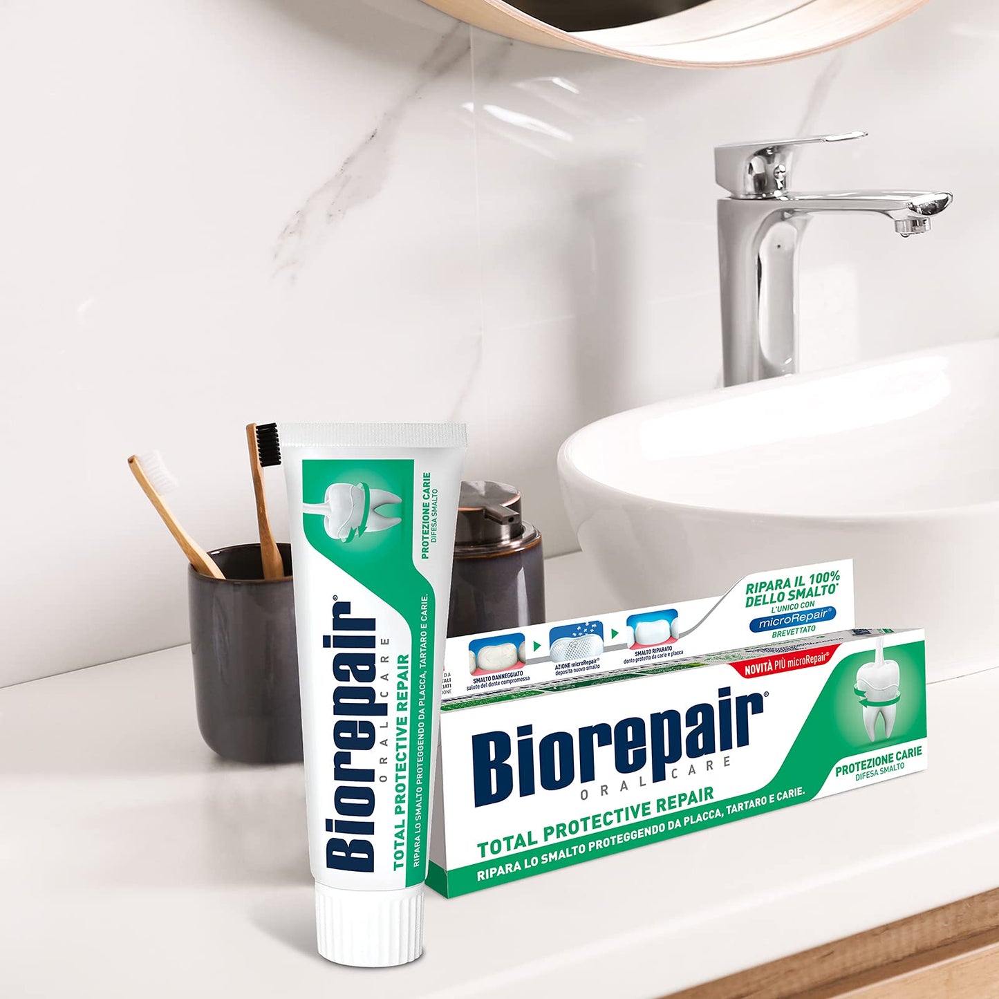 Biorepair Total Protective Repair Toothpaste with microRepair - 75ml (2.5 oz) Italian Import