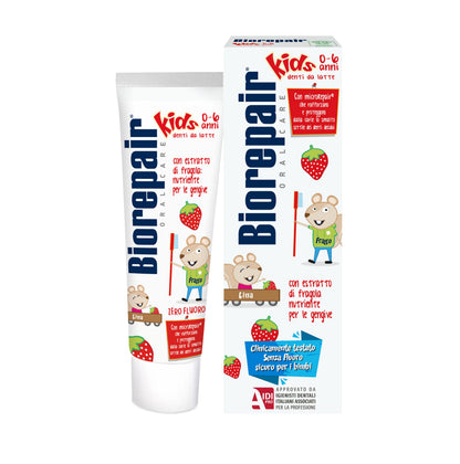 Biorepair Junior Toothpaste - MicroRepair for Kids, Strawberry Flavor, 50ml