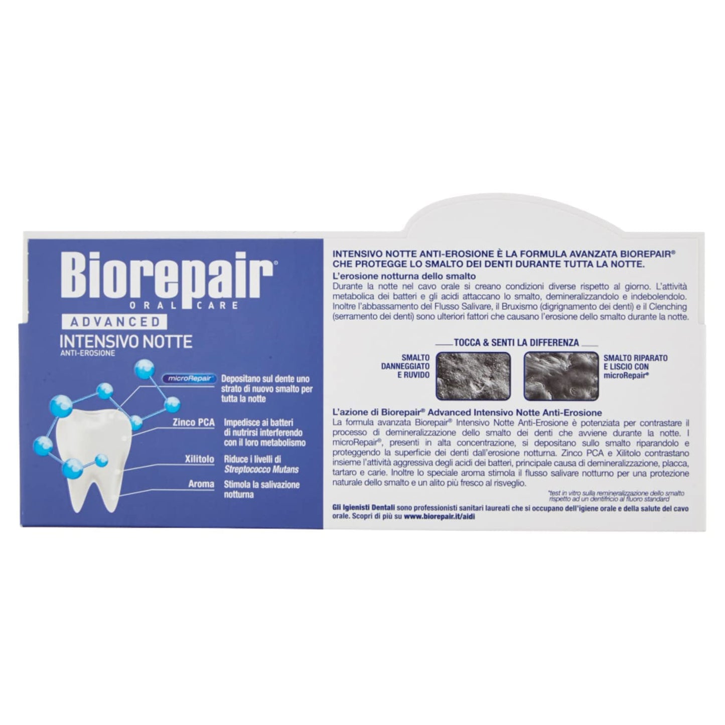Biorepair Paste Oralcare Intensive Night Repair 75ml - Fluoride Free, Made in Italy