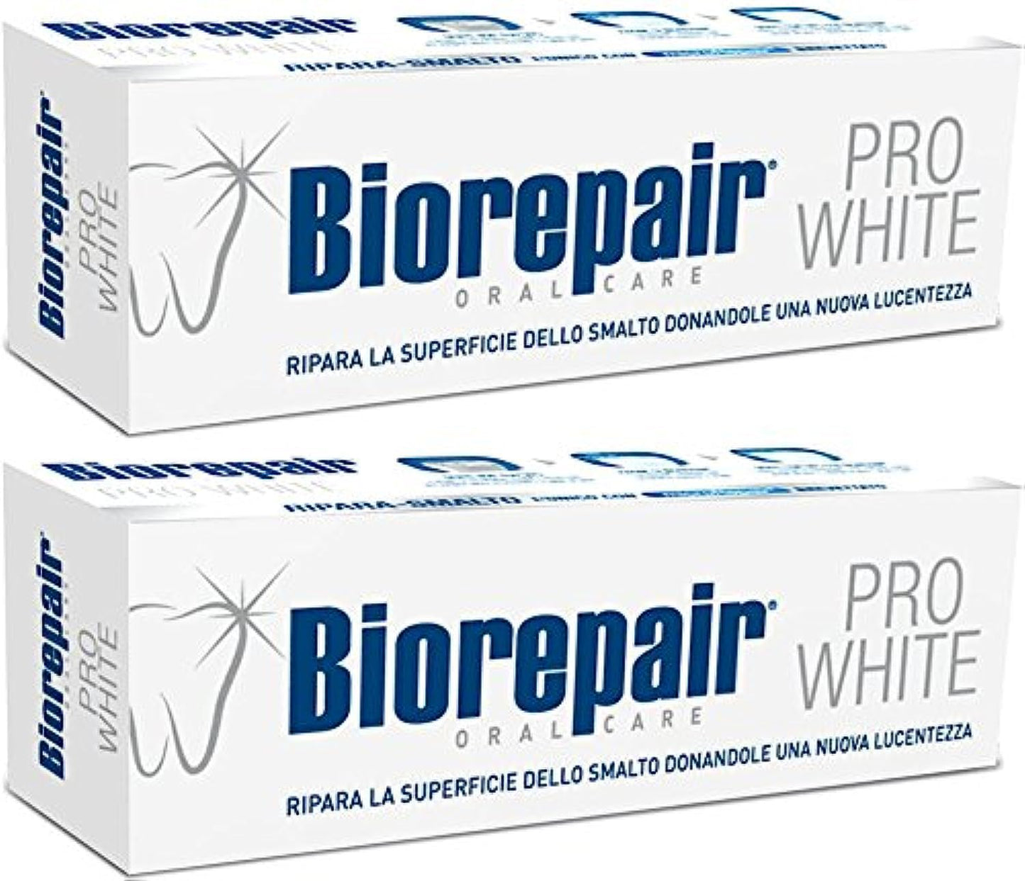 Biorepair Pro White Whitening Toothpaste with microRepair – 2x75ml (Italian Import)