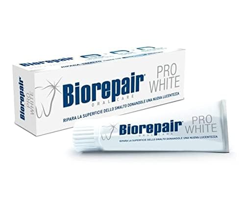 Biorepair Pro White Whitening Toothpaste with microRepair – 2x75ml (Italian Import)