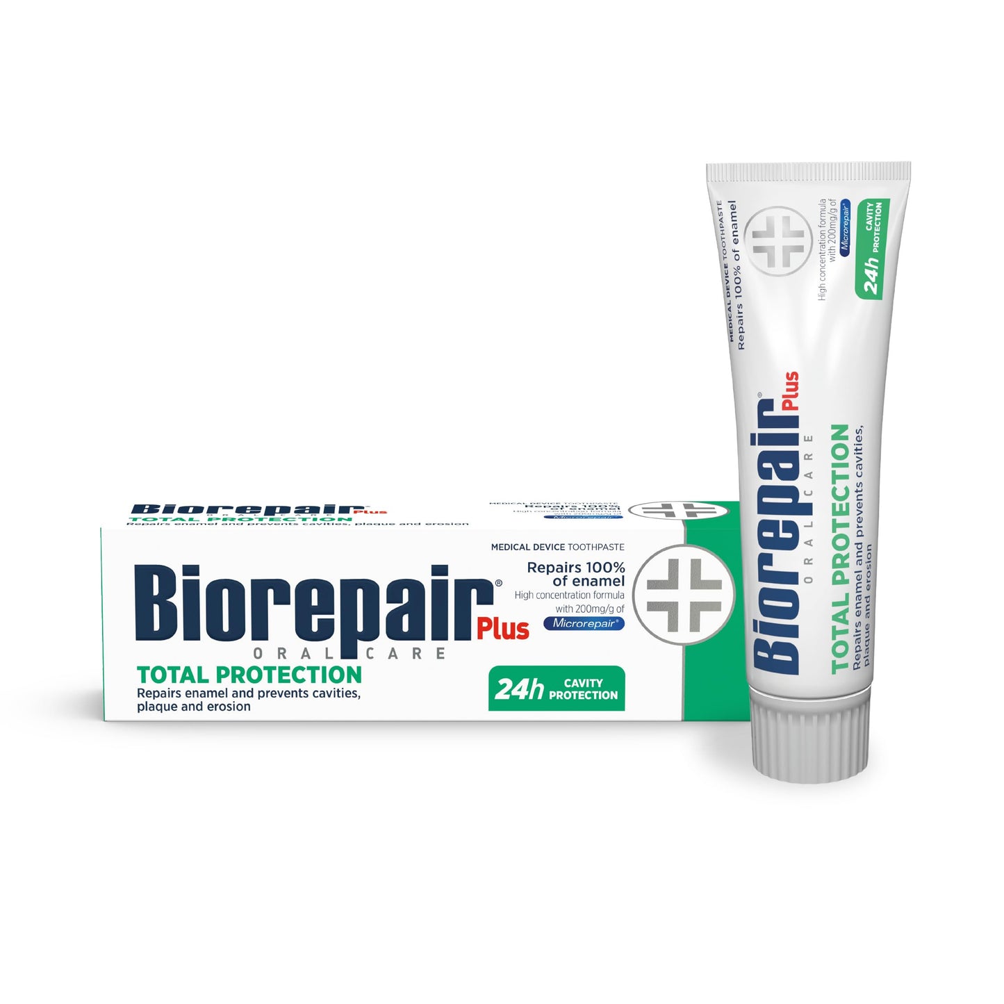 Biorepair Total Protection Plus Toothpaste w/microRepair Hydroxyapatite – No Fluoride – Remineralize & Repair Enamel – 2.54oz