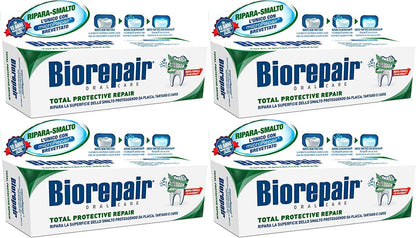 Biorepair Total Protective Repair Toothpaste with microRepair | 4 x 75 ml (Italian Import)
