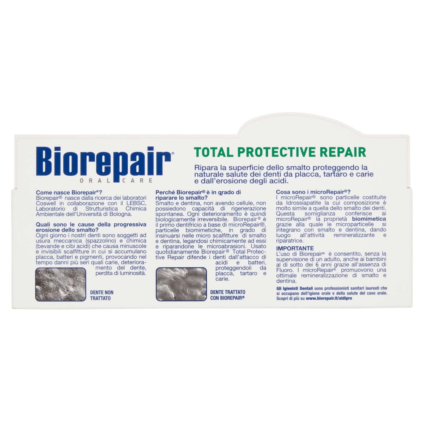 Biorepair Total Protective Repair Toothpaste with microRepair – New Formula, 75ml (2.5 fl oz), Italian Import