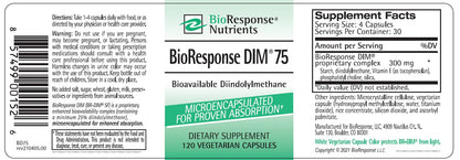 BioResponse DIM 75-75mg 120 Capsules | BR-DIM for Hormonal Balance
