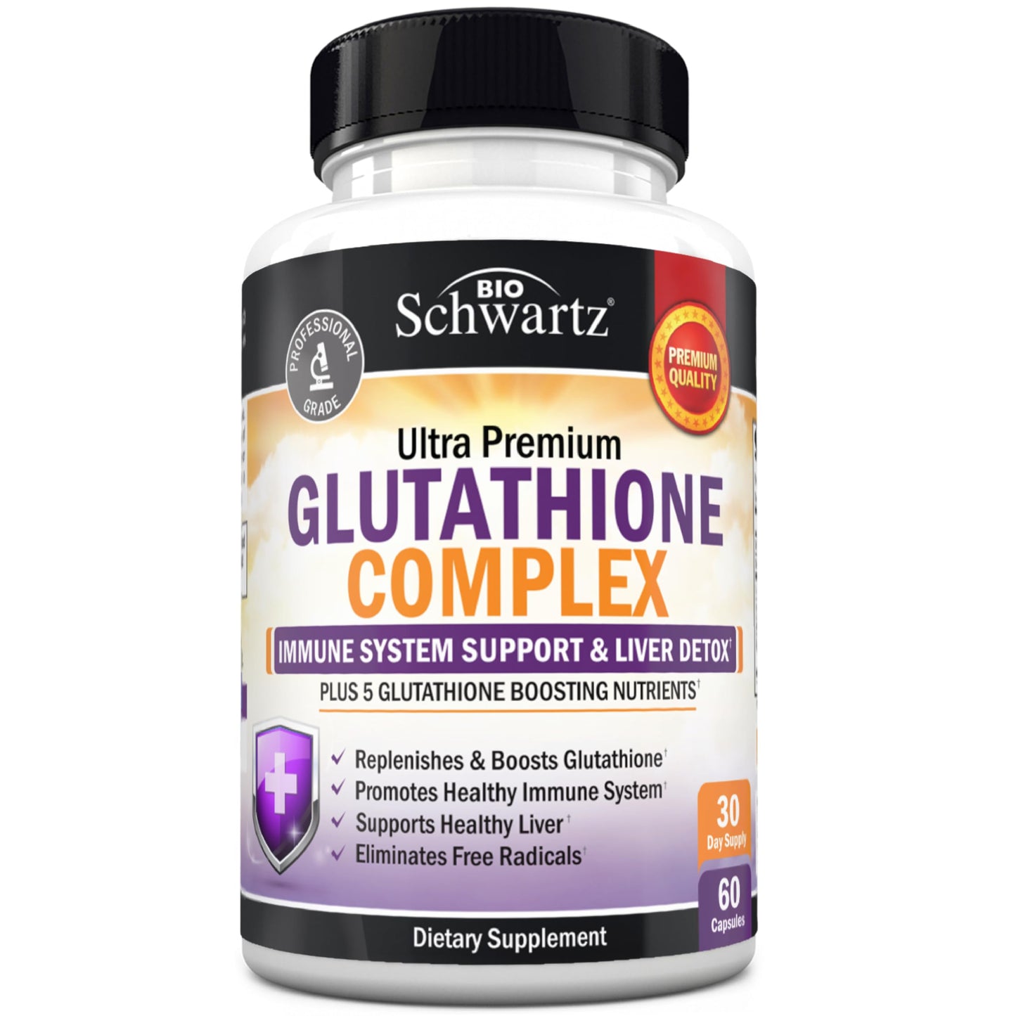 BioSchwartz Glutathione 500mg – Liver Detox & Immune Support | 60 Capsules