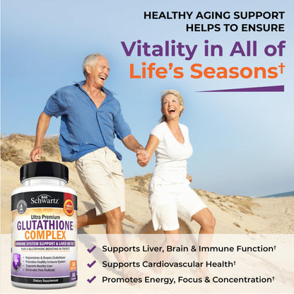 BioSchwartz Glutathione 500mg – Liver Detox & Immune Support | 60 Capsules