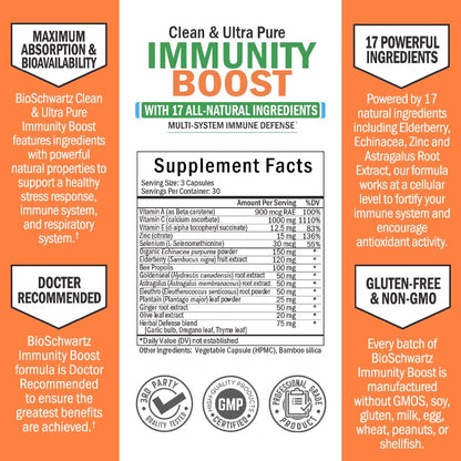 BioSchwartz Immune Support Supplement | Vitamin C, Zinc & Elderberry