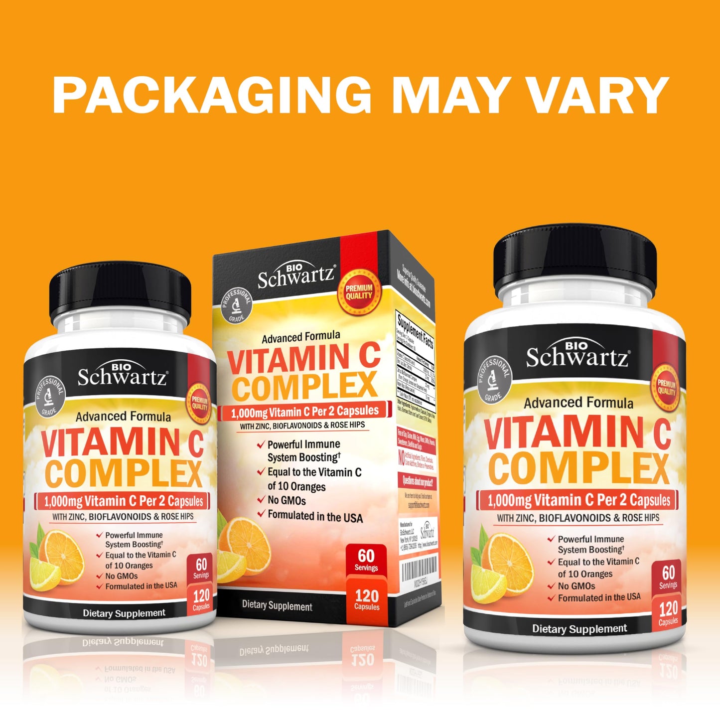 BioSchwartz Vitamin C Complex 1000mg with Rose Hips & Citrus Bioflavonoids | 120 Count