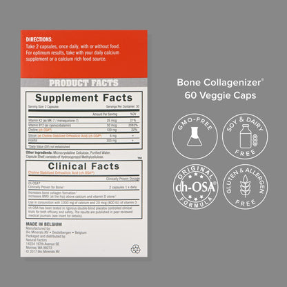 Biosil Bone Collagenizer Ultra – 60 Veggie Capsules | ch-OSA, MK7, B12, GMO Free