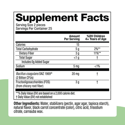 Biostime Kids Prebiotic & Probiotic Gummies (Ages 4+) | Probiotics for Kids | Includes 2 Billion CFU to Support Digestive Health| No added sugar Fruity Bites | Free from Top 9 Allergens |50 Count