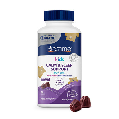 Biostime Kids Sleep Fruity Bites (Ages 4+) – Probiotics & Magnesium Gummies (Melatonin-Free) | 60 Count