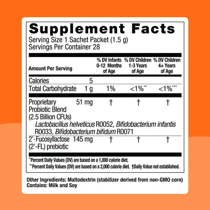 Biostime Baby Probiotic for Kids with HMO & Prebiotic Fiber – Immune Support & Digestion – 28 Powder Packets
