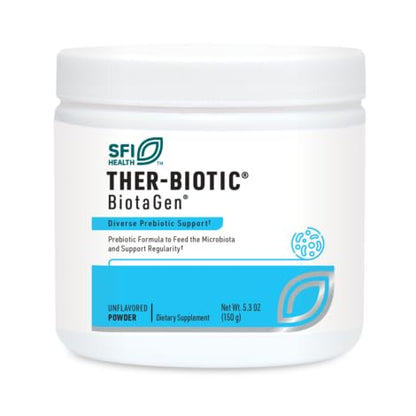 BiotaGen Prebiotic Powder by Klaire Labs | Inulin, Arabinogalactan & Beta-Glucan for Gut Microbiota (30 Servings, 150 g)