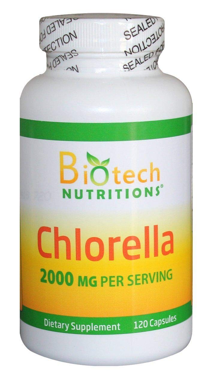 Biotech Nutritions Chlorella 2000mg Vegetable Capsules, 120 Count | Made in USA