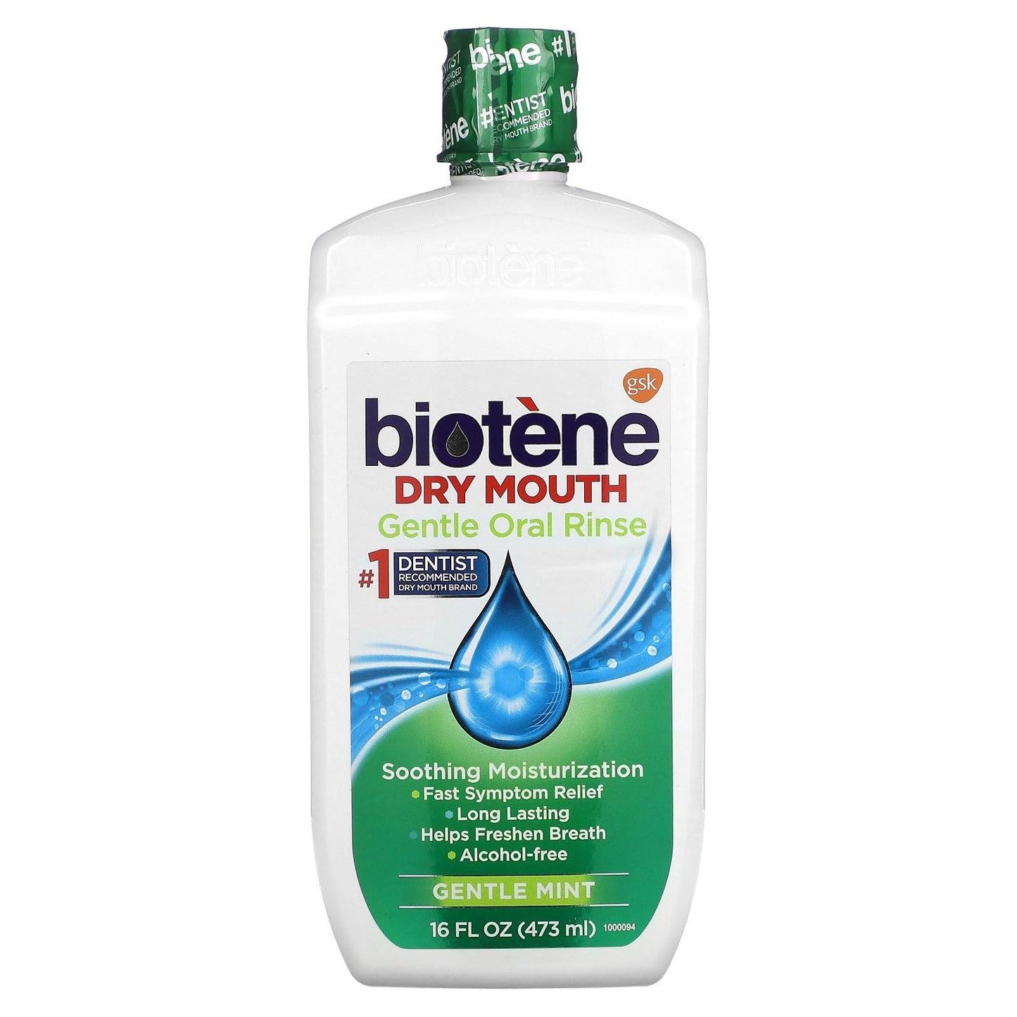 Biotene Mild Mint Moisturizing Gentle Oral Rinse – Alcohol-Free Dry Mouth Solution, 16 oz