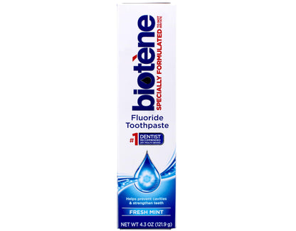 Biotene Fluoride Toothpaste, Fresh Mint – 4.3 oz (Pack of 1)