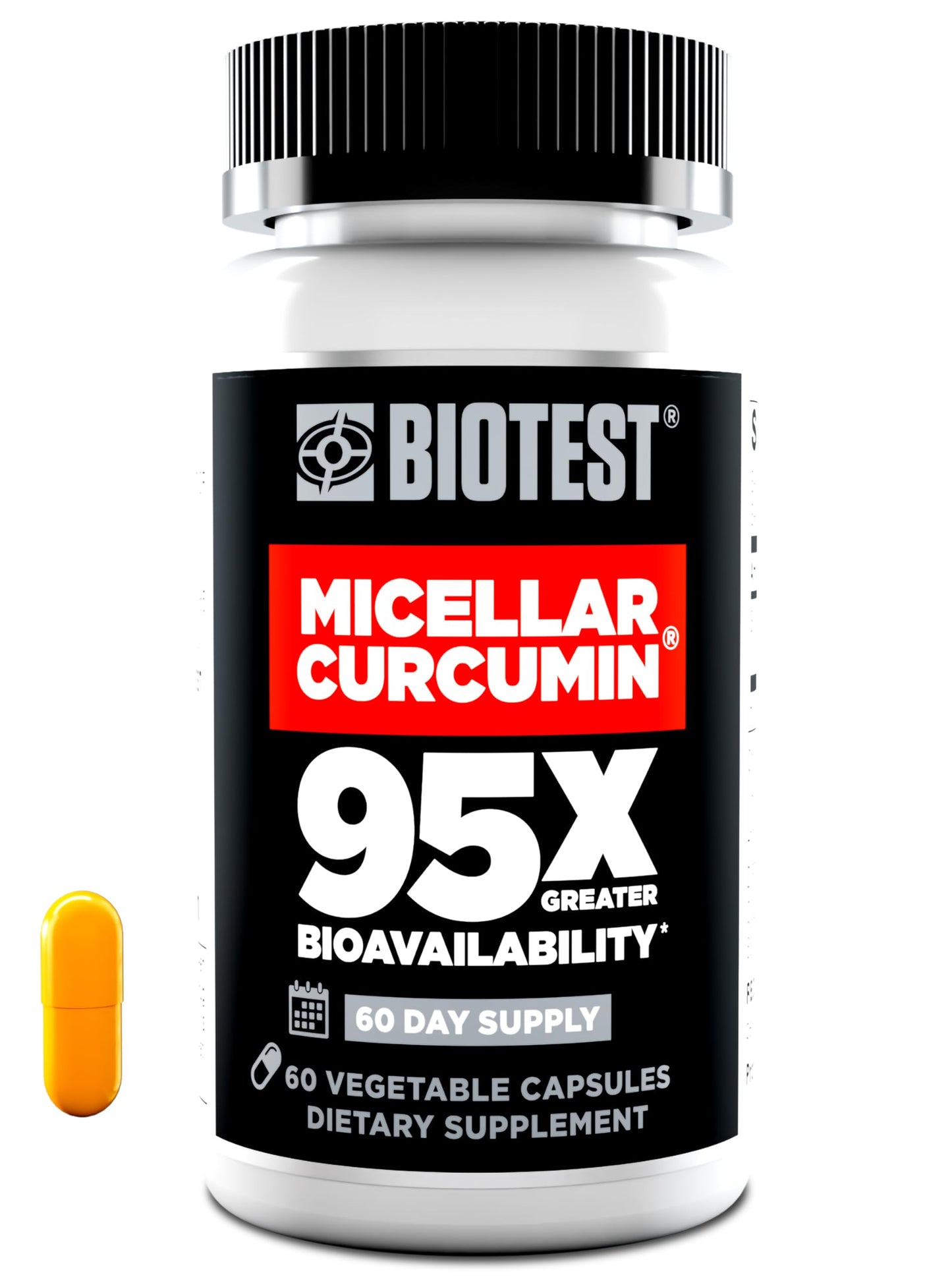 Biotest Micellar Curcumin – 95x Absorption, UCLA-Invented & Patented, 60 Capsules