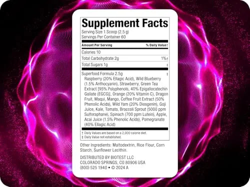 Biotest Superfood Berry-Dense Polyphenols – Blueberry, Raspberry, Strawberry & Maqui (30 Servings) BritishVita | Premium UK Vitamins & Wellness Supplements