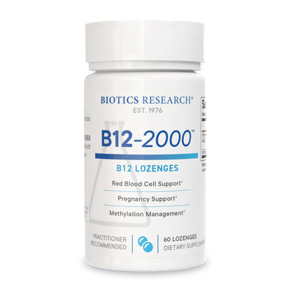 Biotics Research B12-2000™ Sublingual Lozenges – 2000 mcg B12, B6 & Folate, Berry Flavor, 60 Count