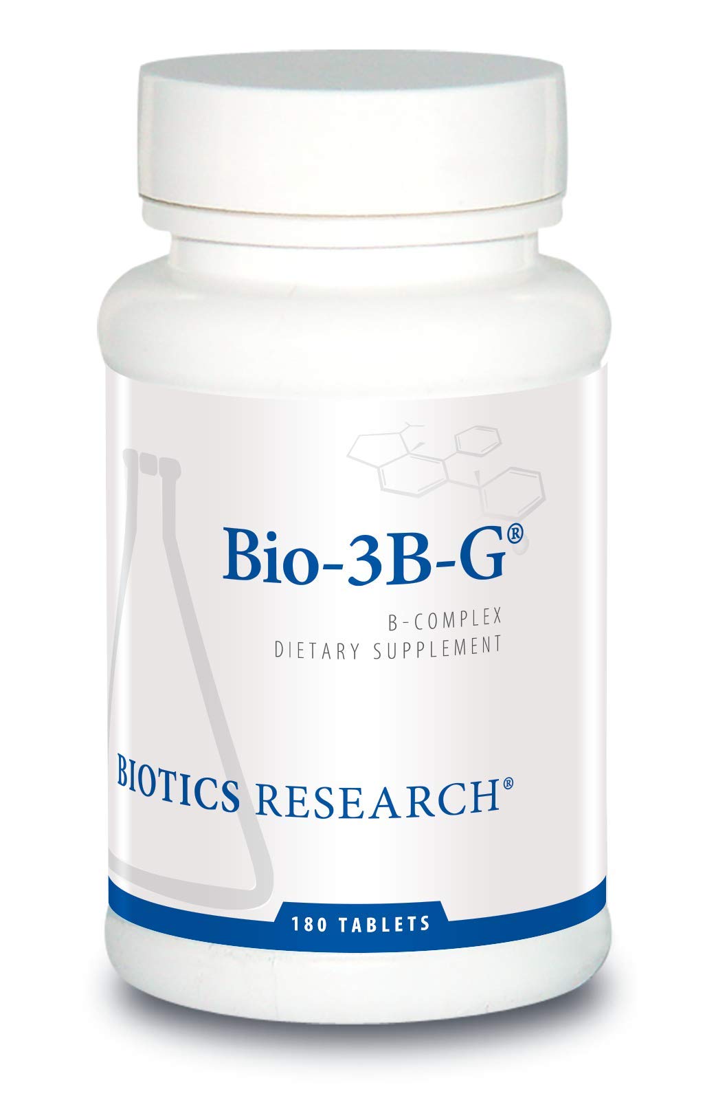 Biotics Bio-3B-G Vitamin B Complex – Energy, Stress & Adrenal Support (Gluten Free) 180 Tablets