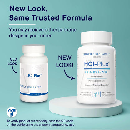 Biotics Research HCl Plus – Digestive Support with Betaine HCl, Pepsin & Glutamic Acid | 90 Tabs (Pack of 2) BritishVita | Premium UK Vitamins & Wellness Supplements