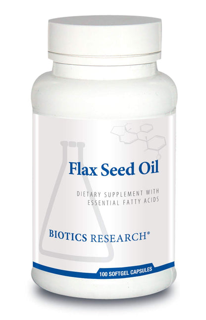 Biotics Research Flax Seed Oil – 1000 mg per Capsule, Cold-Pressed, Organic Flax Seed, 100 Softgels, Heart Health