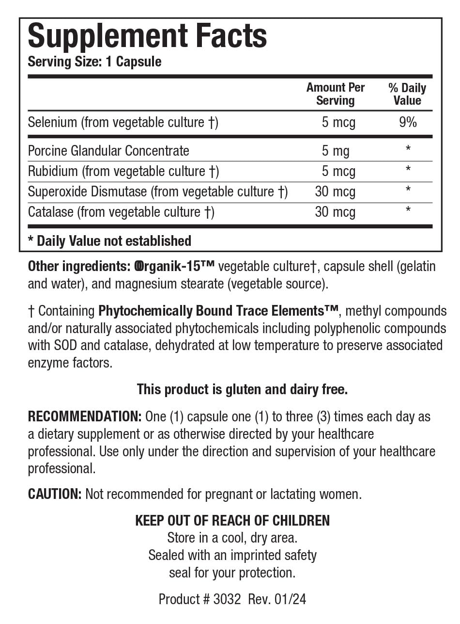 Biotics GTA – Selenium & Rubidium Endocrine Support for Hormone Balance, 90 Capsules