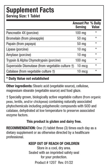 Biotics Research Intenzyme Forte™ Proteolytic Pancreatic Enzymes – Protein Digestion Support | Immune & Circulatory Health | 50 Tablets
