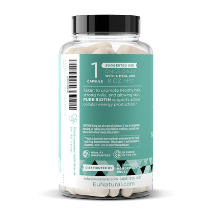 Biotin 5000 mcg Hair Skin Nails Supplement – High-Potency Vegan Soft Capsules (120)