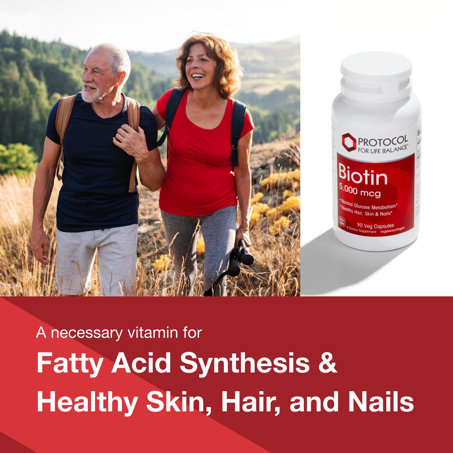 Biotin 5,000mcg Vitamin B7 – Hair, Skin & Nails | 90 Veg Caps