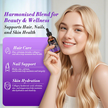 Liquid Collagen, Biotin & Hyaluronic Acid – Hair Growth Vitamins & Minerals (60ml) | Hair, Skin & Nails Support