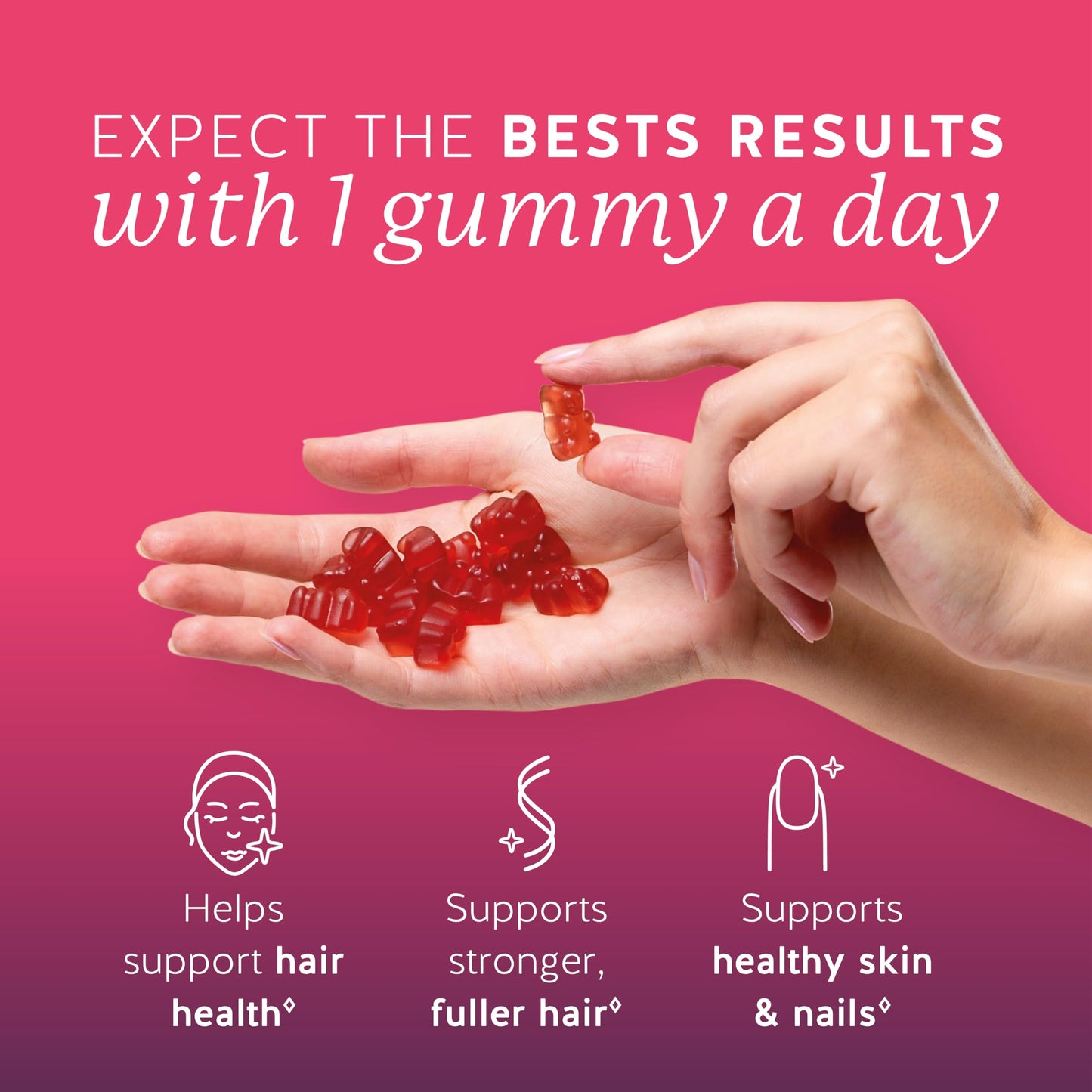 Biotin Gummies for Hair, Skin & Nails – 5,000 mcg High-Potency Vegan Vitamins (60 Gummies)