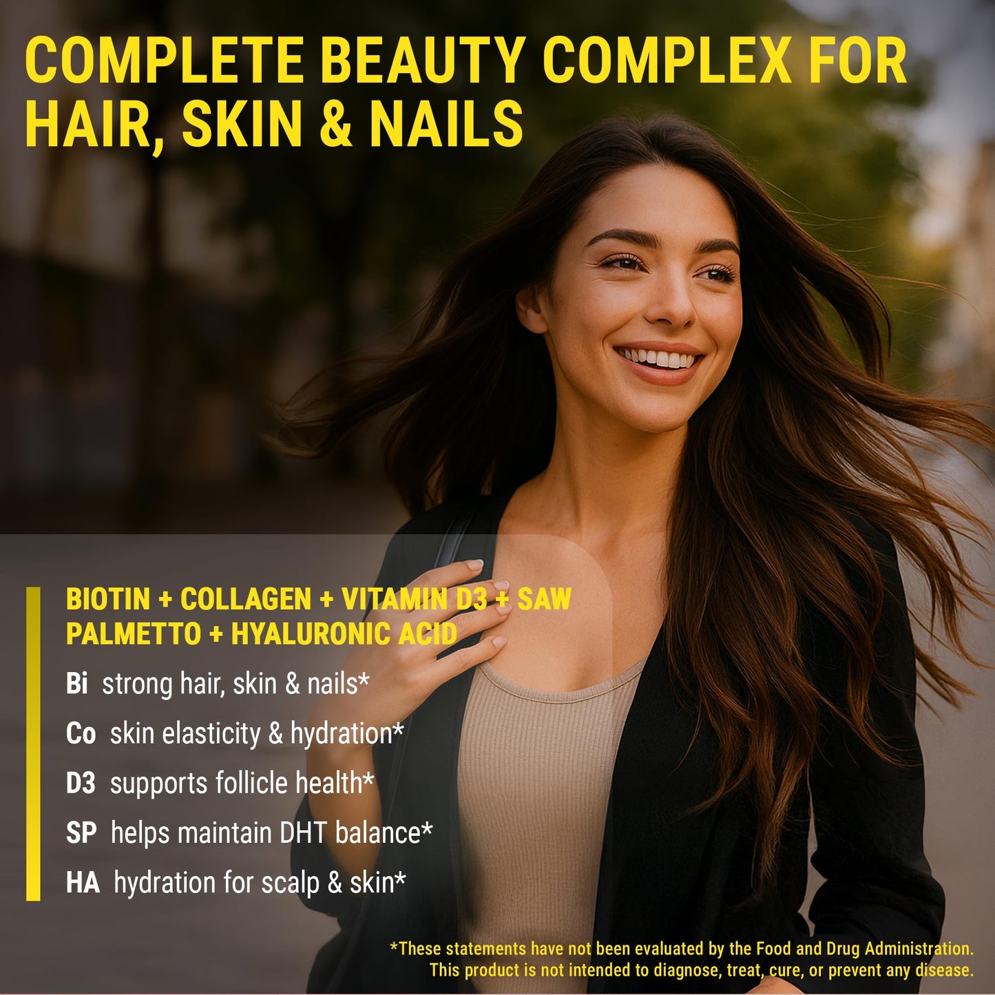 Biotin Gummies with Collagen & Vitamin D3 for Hair, Skin & Nails – Pineapple (Pack of 2)