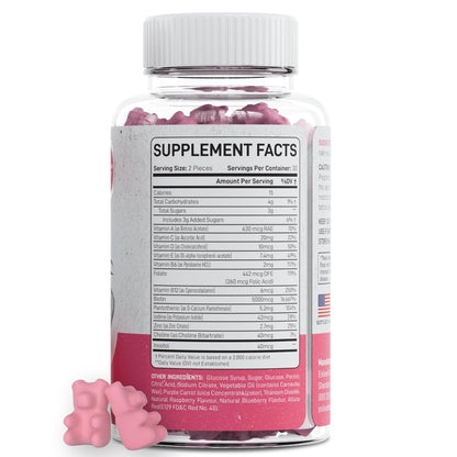 Biotin Gummies 5000mcg for Hair Growth & Strong Nails | Vegan Berry 60 Gummies