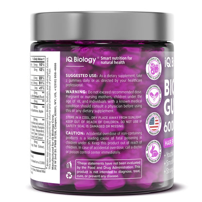 Biotin Gummies for Hair, Skin & Nails – Hair Growth Vitamins (60 Gummies)