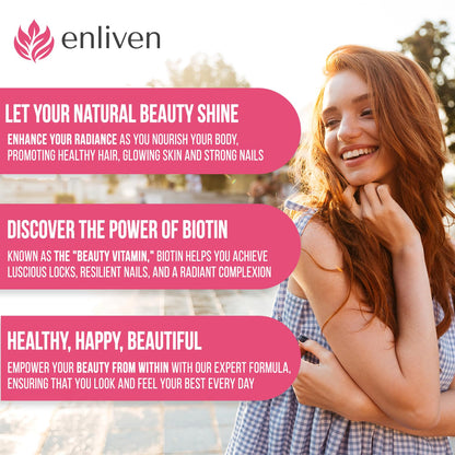 Biotin Gummies 5000mcg for Hair Growth & Strong Nails | Vegan Berry 60 Gummies