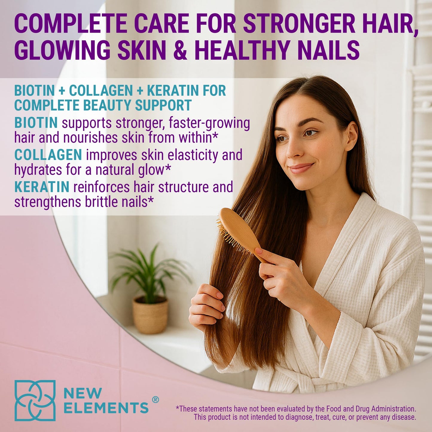 Biotin Gummies with Keratin & Collagen Peptides – Advanced Hair, Skin & Nails Vitamins (Biotin 10000mcg, Keratin 100000mcg, Collagen 100000mcg)